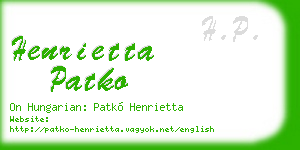 henrietta patko business card